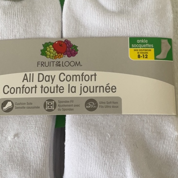 Fruit of the Loom White and Gray Athletic Socks 12 pairs - Picture 3 of 5